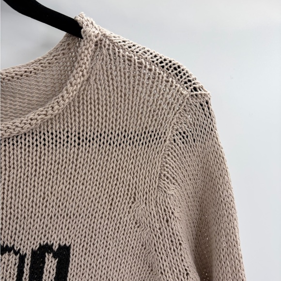 Wooden Ships my dog is cuter than yours crochet boho Knit Sweater small/medium - Picture 6 of 14